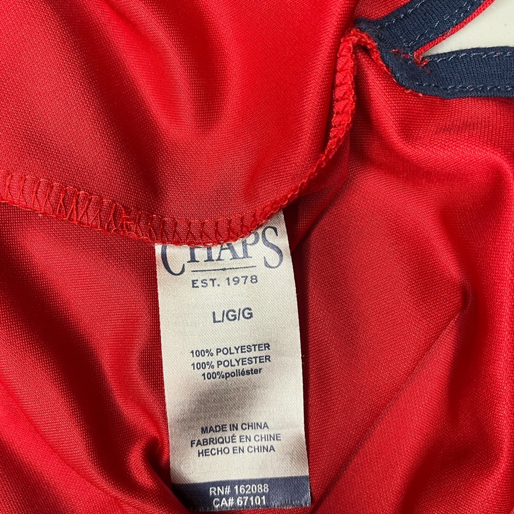 Chaps lightweight sport polo in red. - Picture 3 of 4